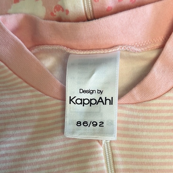 Kappa - LIKE NEW - set of 2 Pink Striped Baby footless Sleepers - Picture 2 of 4